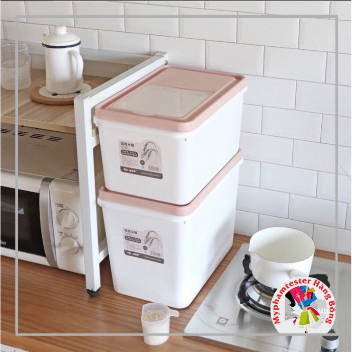 (HÀNG ĐẸP) Thùng đựng gạo nhựa kèm cốc đong