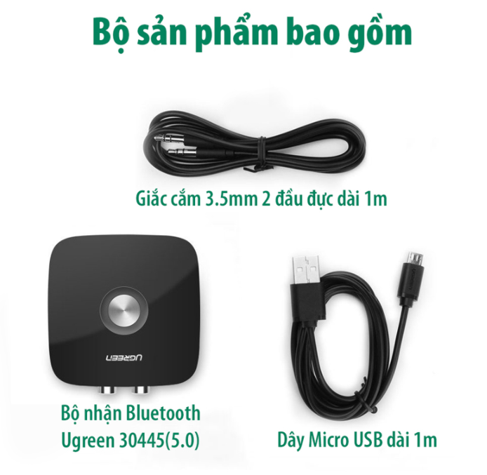 THIẾT BỊ NHẬN BLUETOOTH 5.0 CHO LOA VÀ AMPLI UGREEN 30445