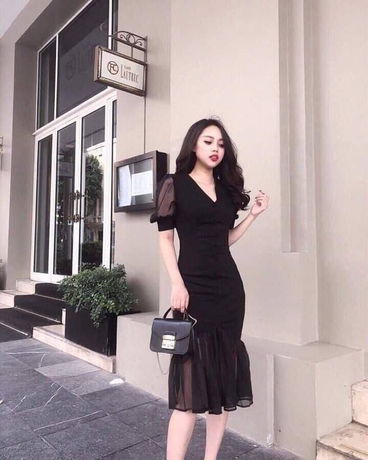 [FREESHIPMAX] ĐẦM ĐUÔI CÁ CỔ TAY PHỒNG SANG TRỌNG_Sukavn