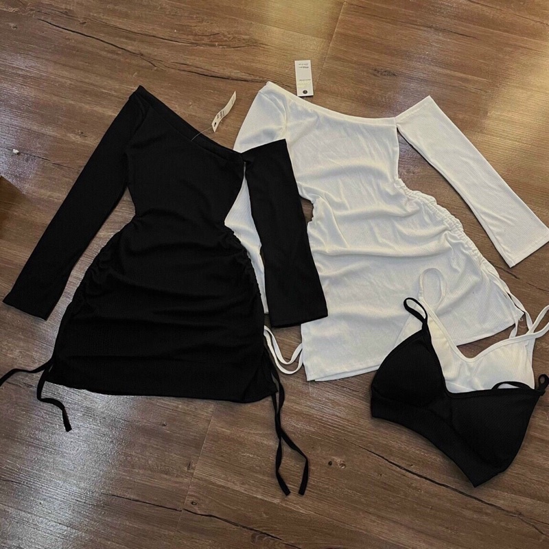Set Đầm Kiểu Rút Dây Kèm Bra Trong Nữ Tính D97