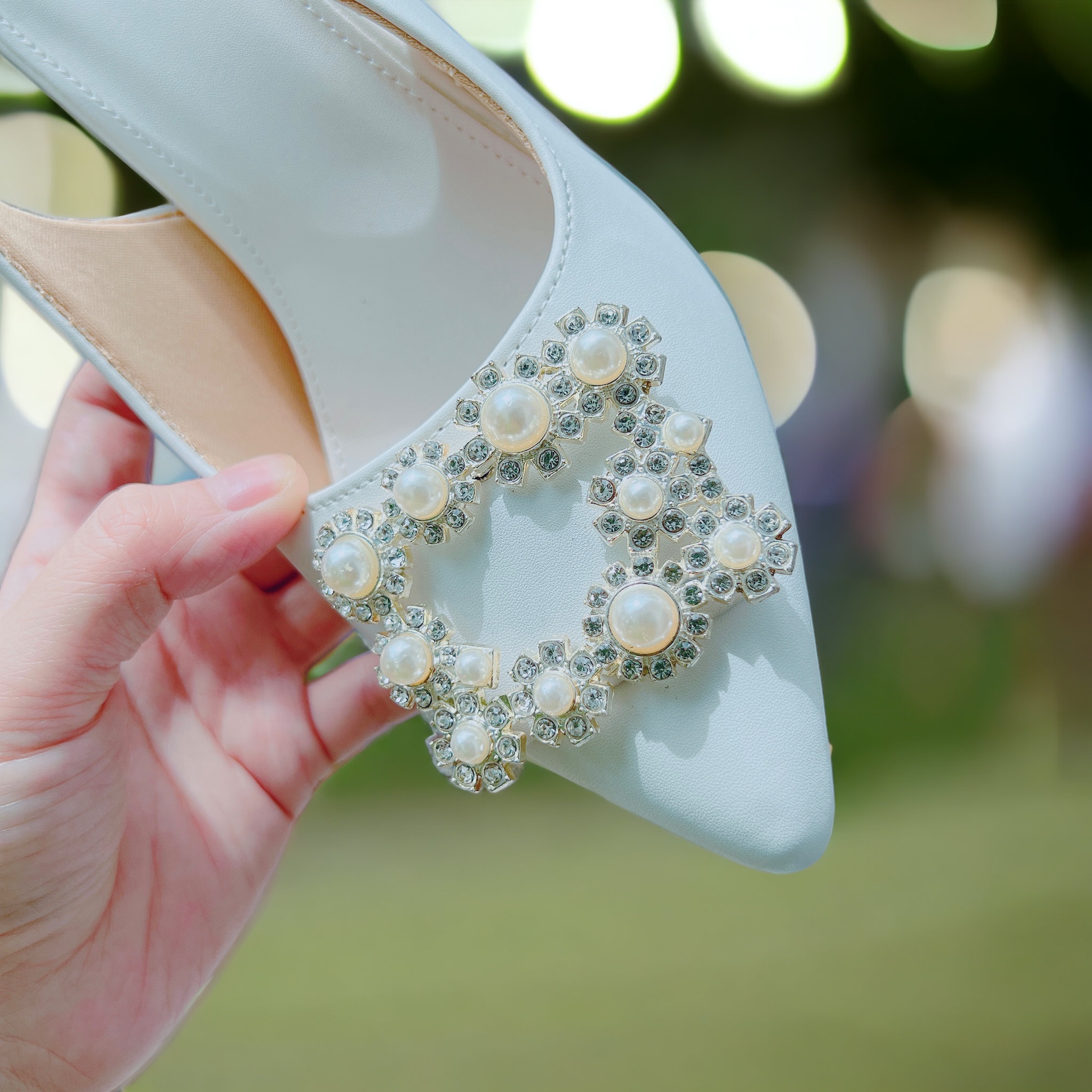 Giày cao gót khóa đá sang chảnh cao 9cm - B33