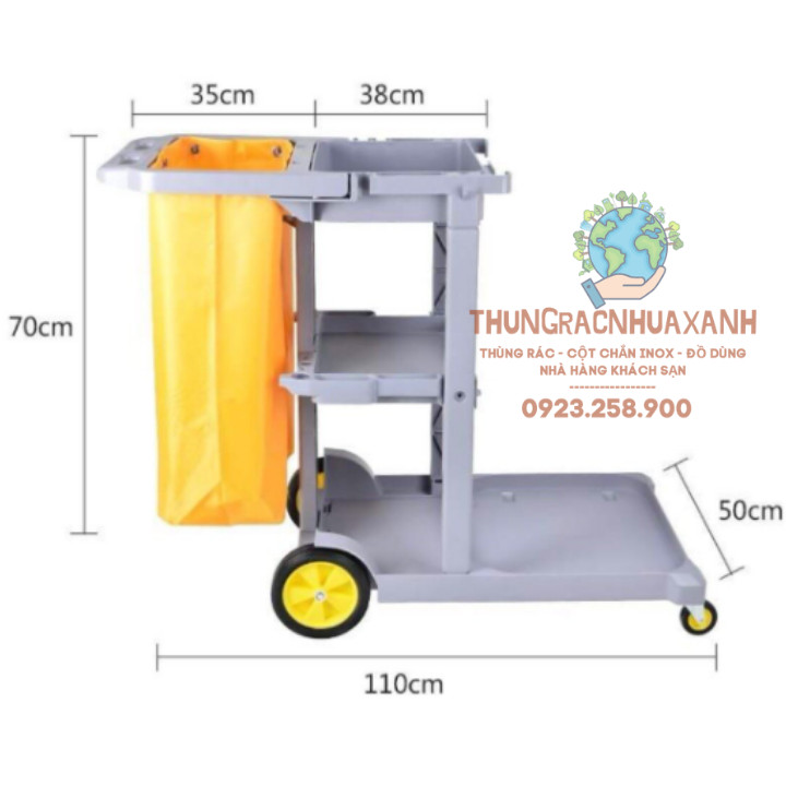 XE DỌN VỆ SINH KHÁCH SẠN - XE ĐẨY PHỤC VỤ
