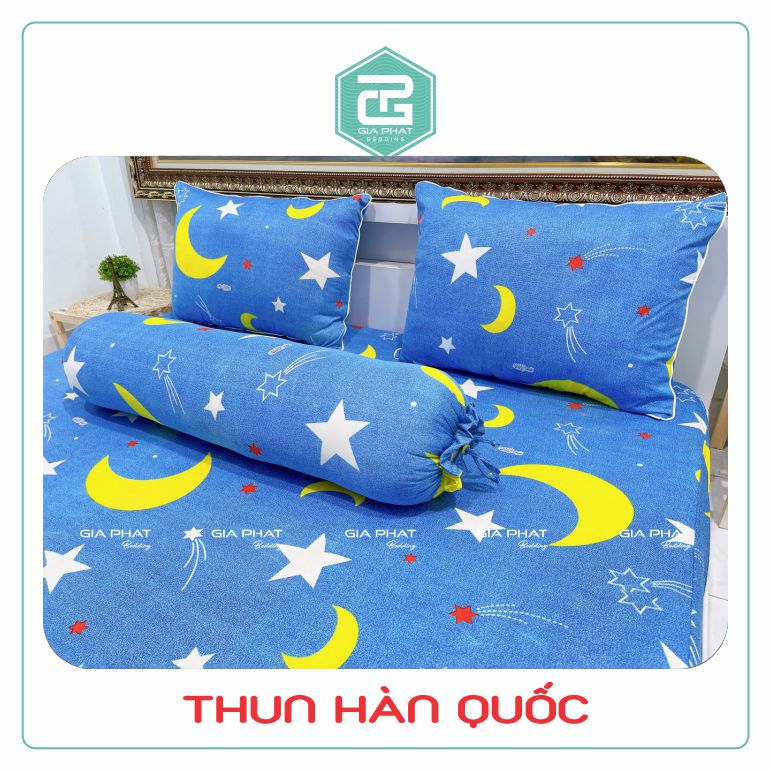 Korean Elastic Bed Sheet Set 4 Pieces (1 Sheet + 2 Pillowcases + 1 Body Pillowcase)
