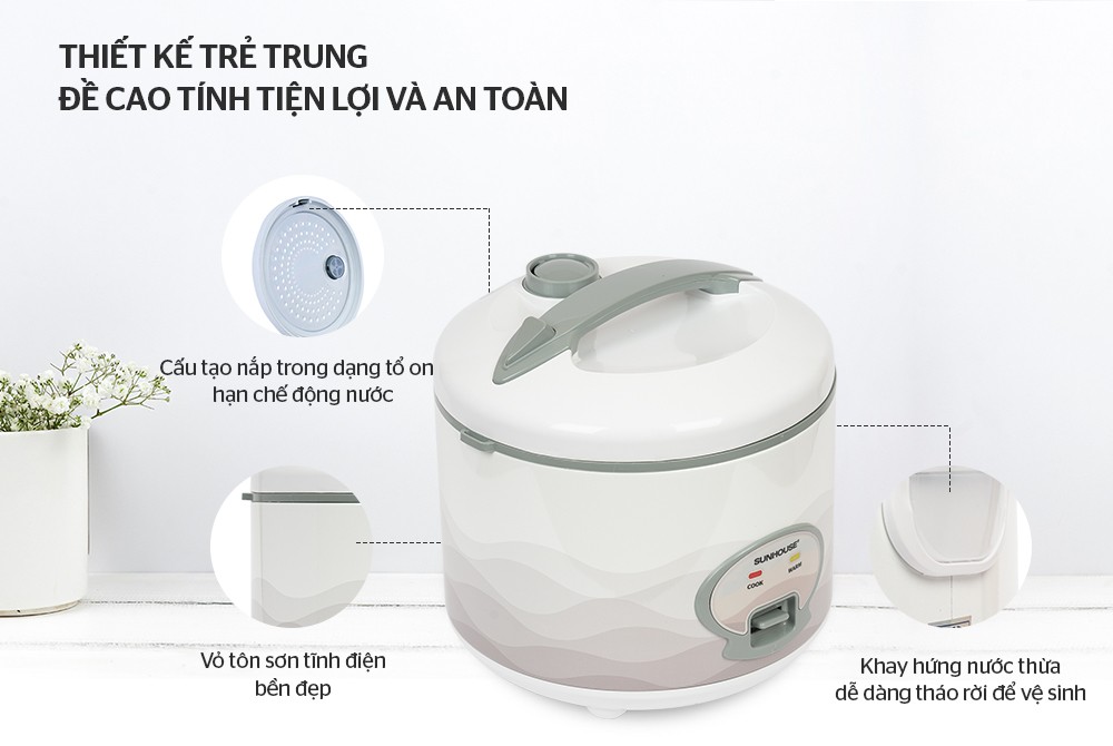 Nồi cơm điện 1.8L SUNHOUSE SHD8602