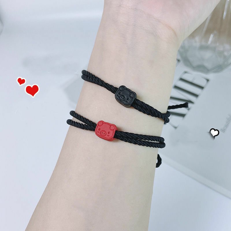 Cột tóc họa tiết icon chú heo phong cách tối giản - 01 cột