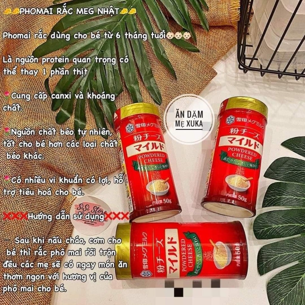 ( Gia vị rắc cơm cho bé ) Bột Phomai rắc cơm cho bé ăn dặm ( Phomai Meg Nhật rắc đồ ăn )