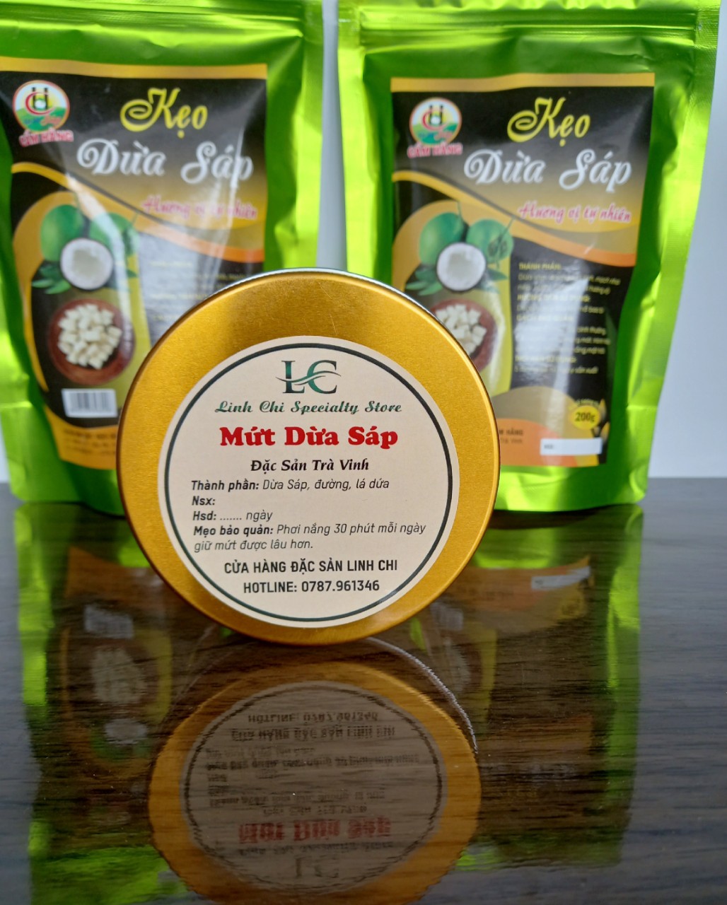 Mứt Dừa Sáp Loại 2 Mứt Ngắn