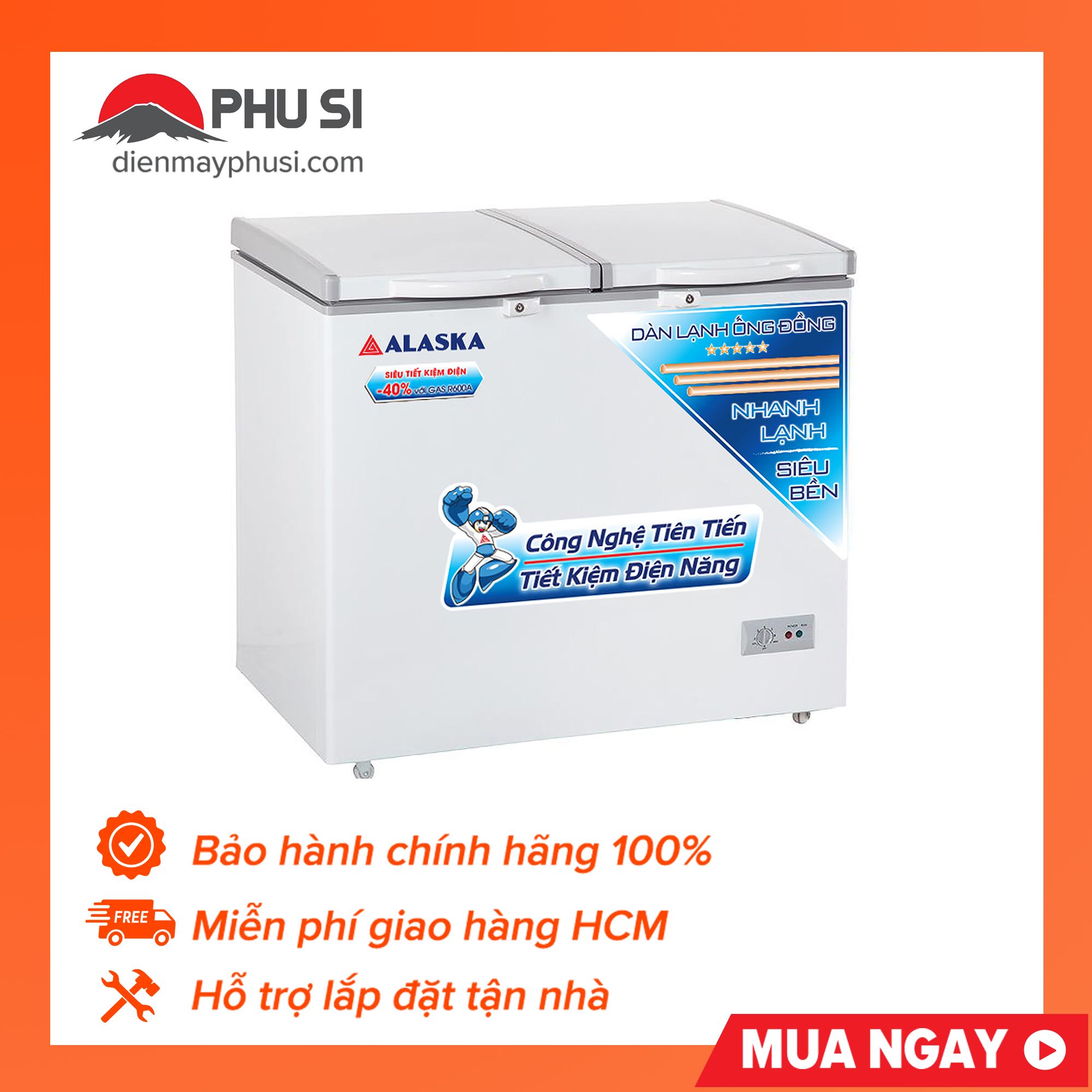 [Trả góp 0%]Tủ Đông Mát ALaska BCD 5068C