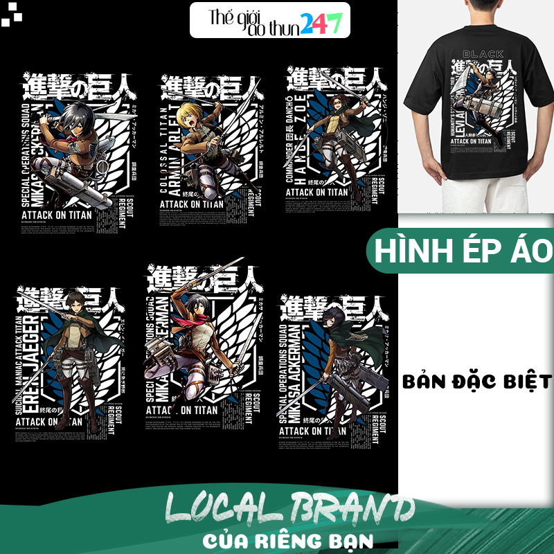 [Hình ủi, ép nhiệt] Hình ủi Attack On Titan 2 - Premium
