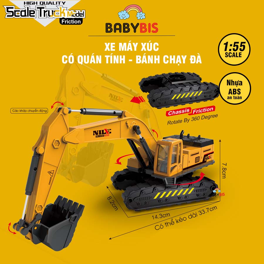 Loại lớn - đồ chơi xe máy xúc bánh chạy đà siêu đẹp, mô hình xe, đồ chơi cho bé babybis - đồ chơi xe cho bé 706-15