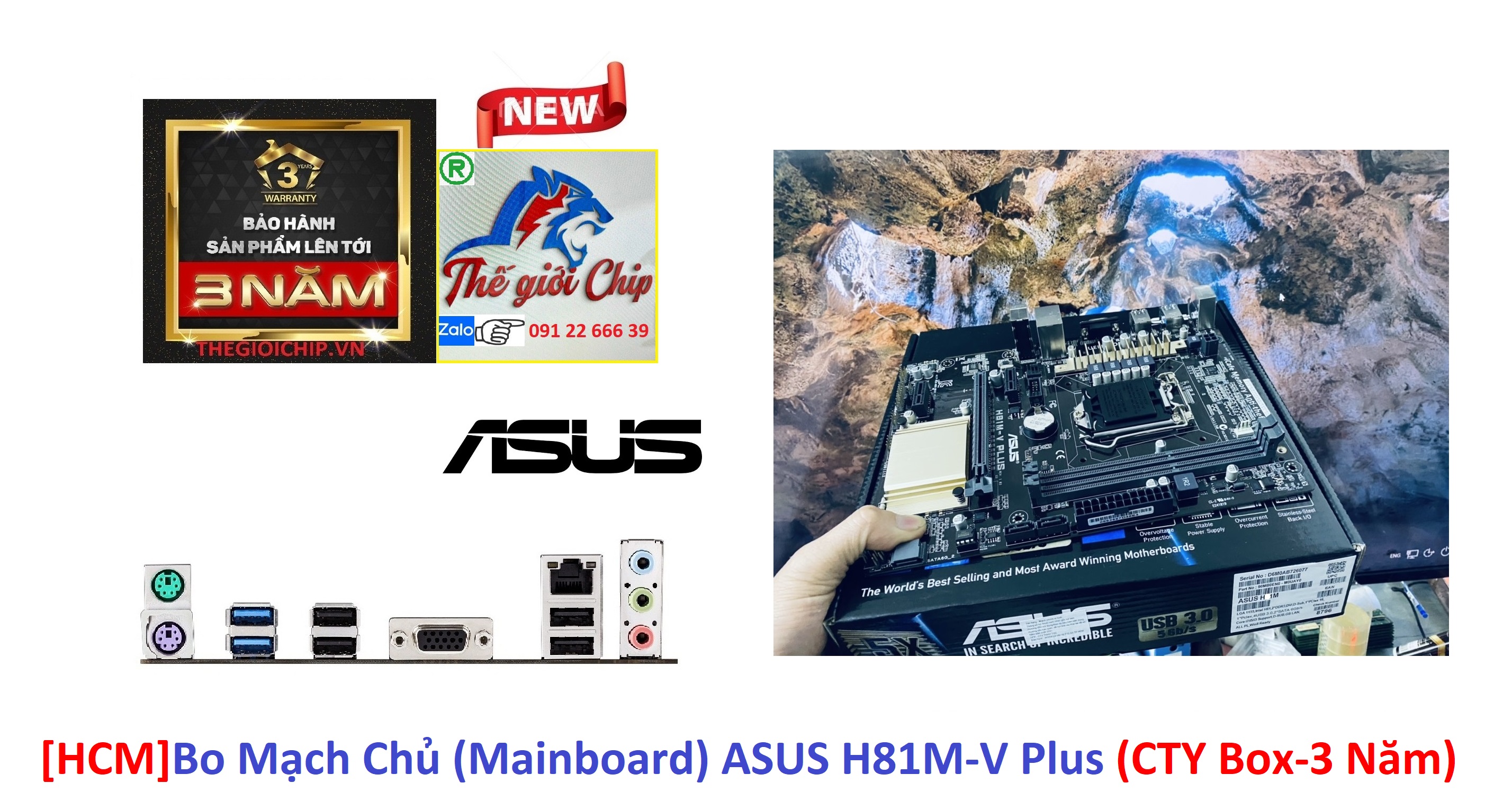 [HCM]Bo Mạch Chủ (Mainboard) ASUS H81M-V Plus (CTY Box-3 Năm)