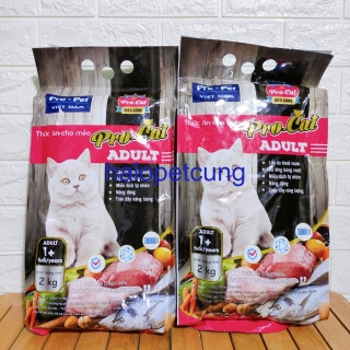 [Freeship] Pro-pet, Combo 2 Gói Hạt Cho Mèo Lớn PRO-CAT Adult, Túi 2kg thumbnail