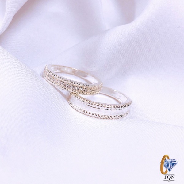 Nhẫn đôi bạc thật nhẫn cặp JQN mẫu mới cực đẹp chất liệu bạc chuẩn sáng đẹp ms28, món quà tặng tình yêu ý nghĩa