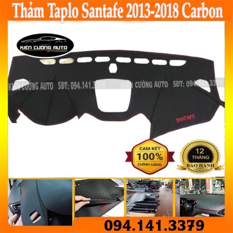 Thảm Taplo Carbon Santafe 2013-2018 da cabon hoặc nhung lông cừu
