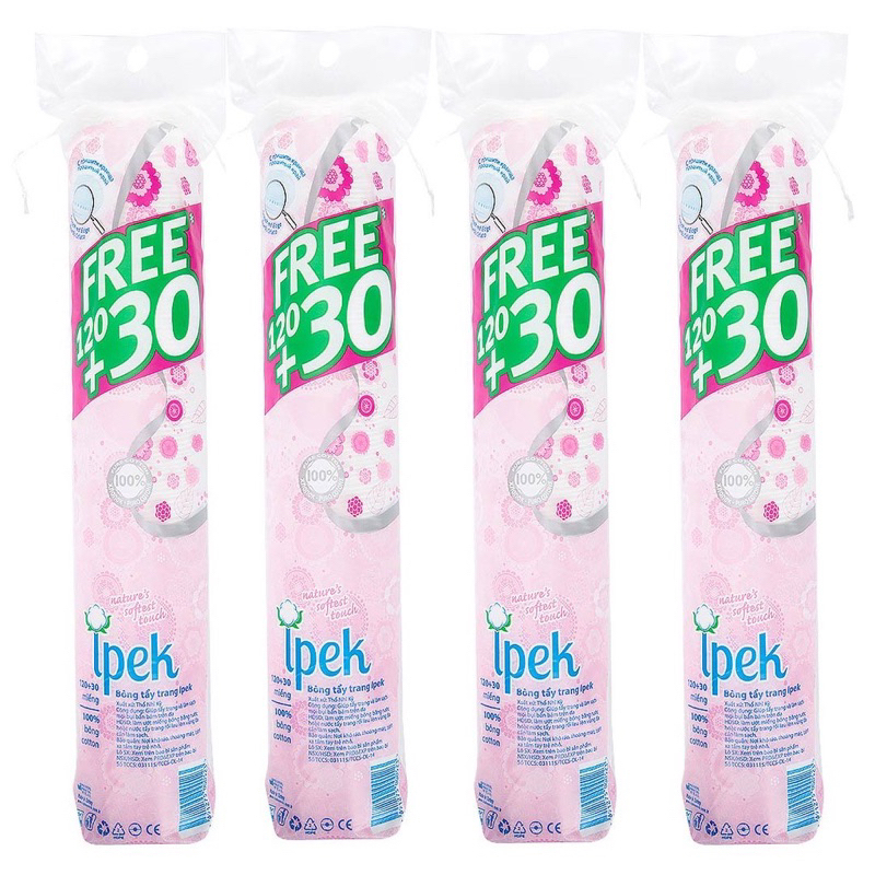 Combo 4 bông tẩy trang Ipek 150 miếng