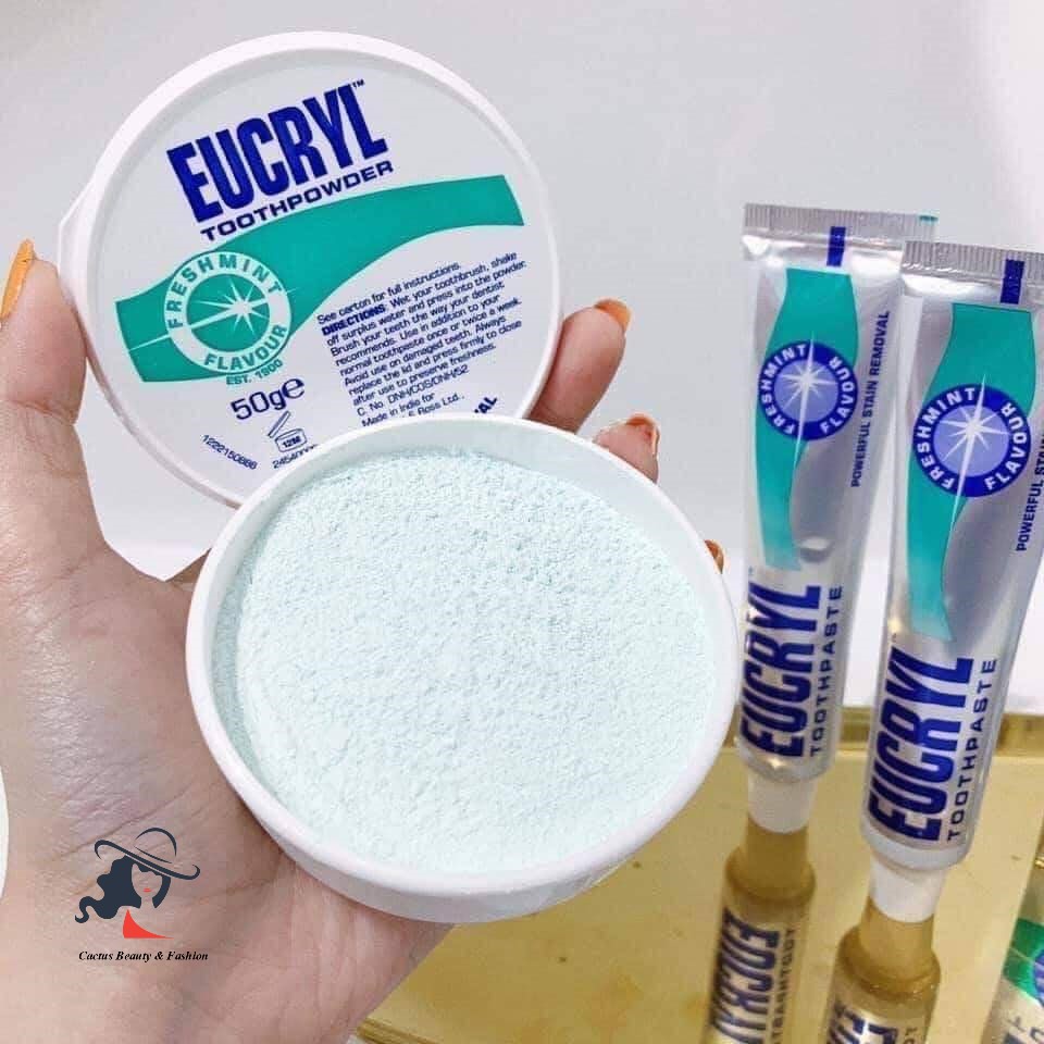 [HCM]Bột tẩy trắng răng Eucryl Toothpowder 50g