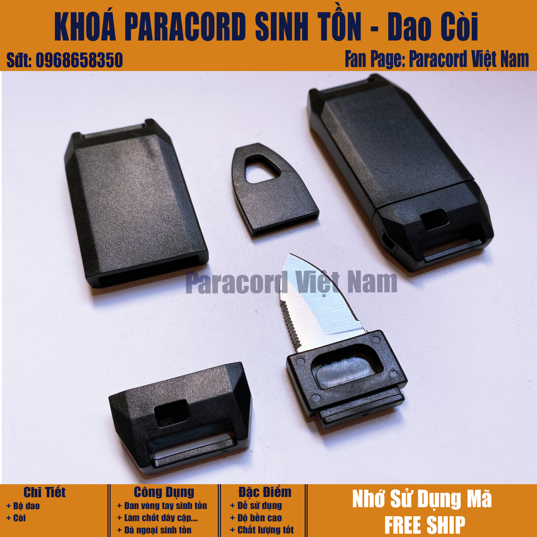 Khoá Paracord Sinh Tồn - Dã Ngoại