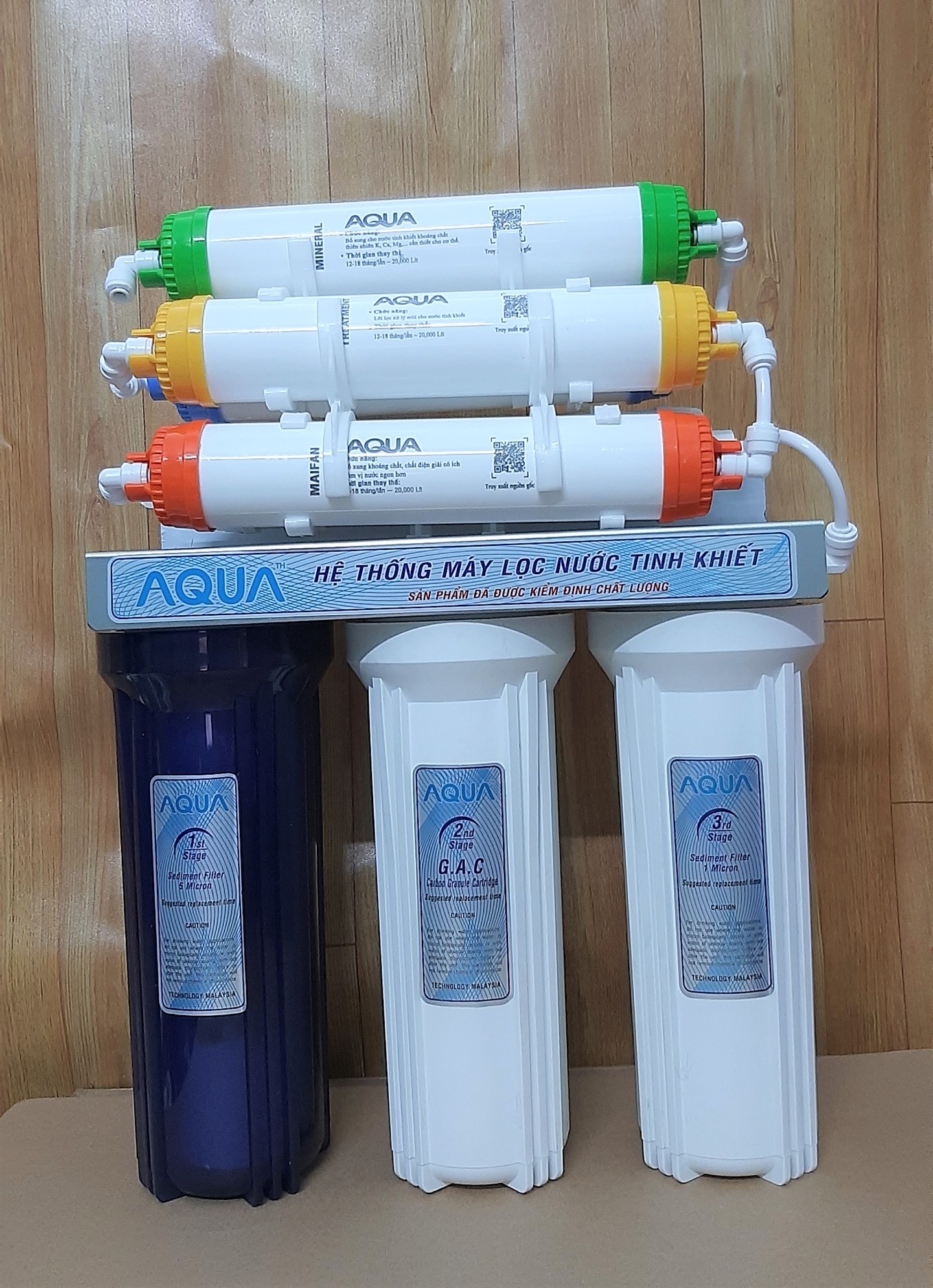 Bộ lọc nano 8 cấp aqua ,bộ lọc nước aqua công nghệ nano không nước thải .không dùng điện,lắp đặt dễ dàng.