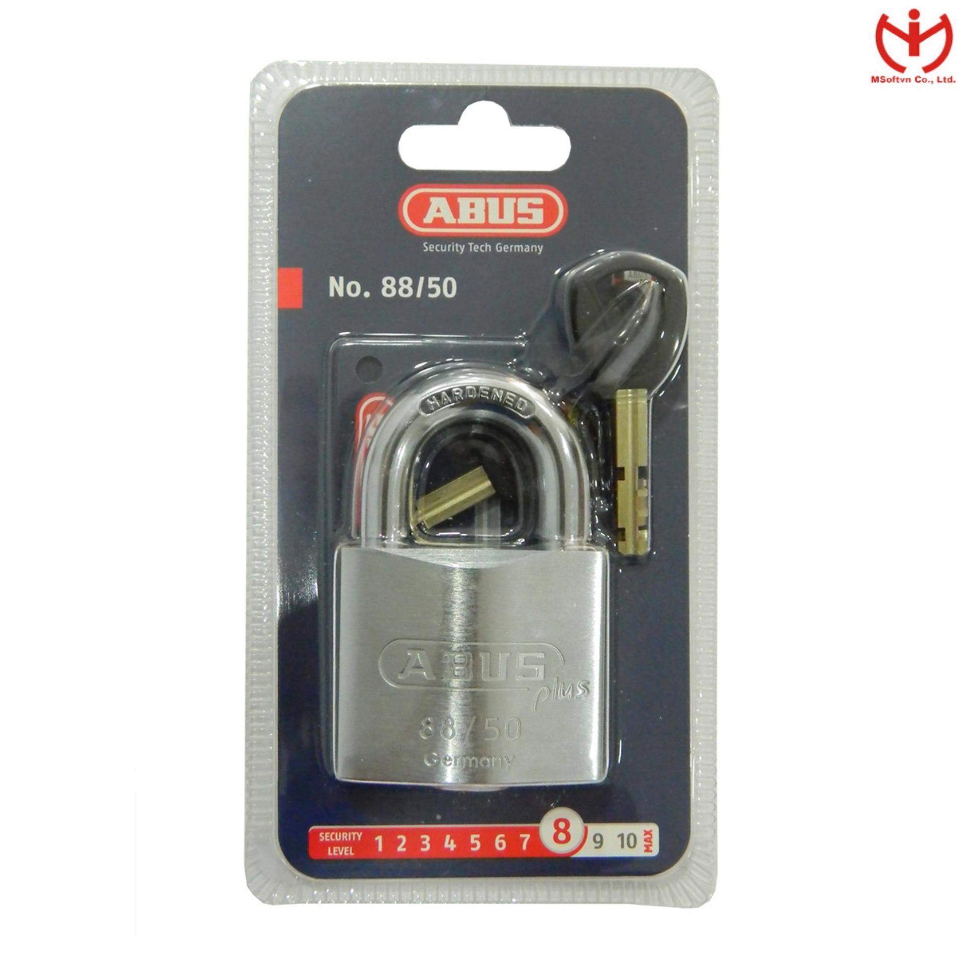 Ổ khóa ABUS 88/50 Plus thân đồng 50mm bọc Niken có thẻ code card - MSOFT