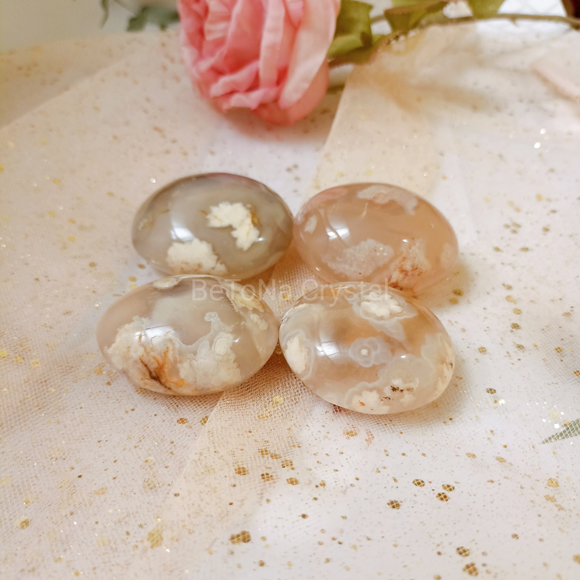 Palm Agate Sakura đá thanh tẩy