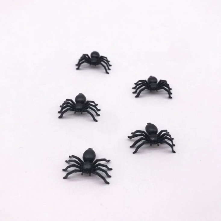 Bộ 5 con nhện mini màu đen nhện giả nhện đồ chơi