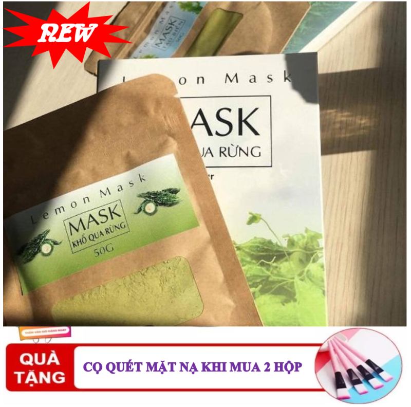 Mặt Nạ Khổ Qua Rừng Lemon Mask - 50 Gram - Bột Đắp Mặt Thiên Nhiên Chiết Xuất Từ Khổ Qua Rừng (tặng 1 cọ quét mặt nạ khi mua 2 mask & que trộn mask) giá rẻ