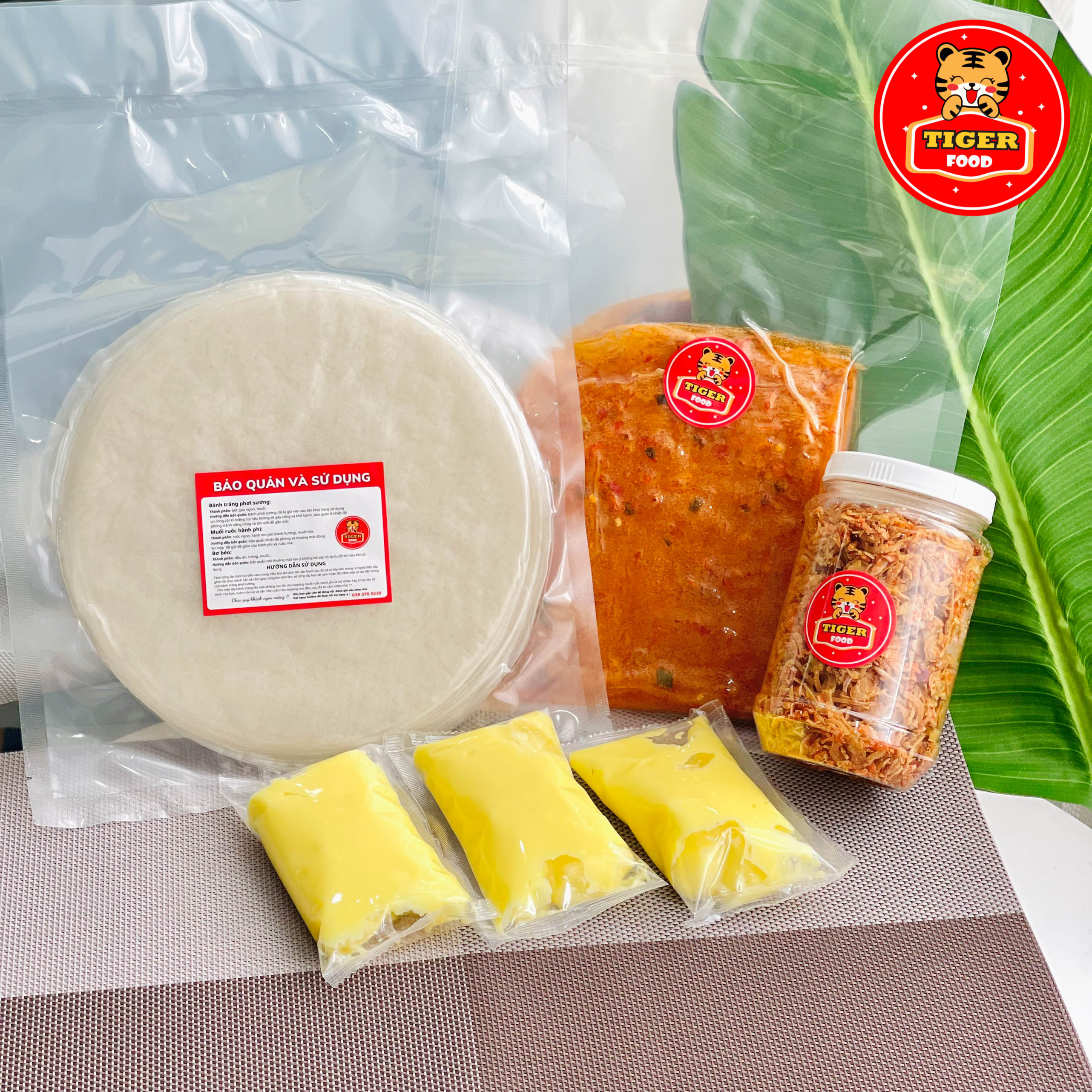 Bánh Tráng Phơi Sương + Dẻo Tôm + Muối Tôm Hành Phi + Bơ Béo - COMBO KHỦNG 1KG ĂN LÀ MÊ - TIGER FOOD