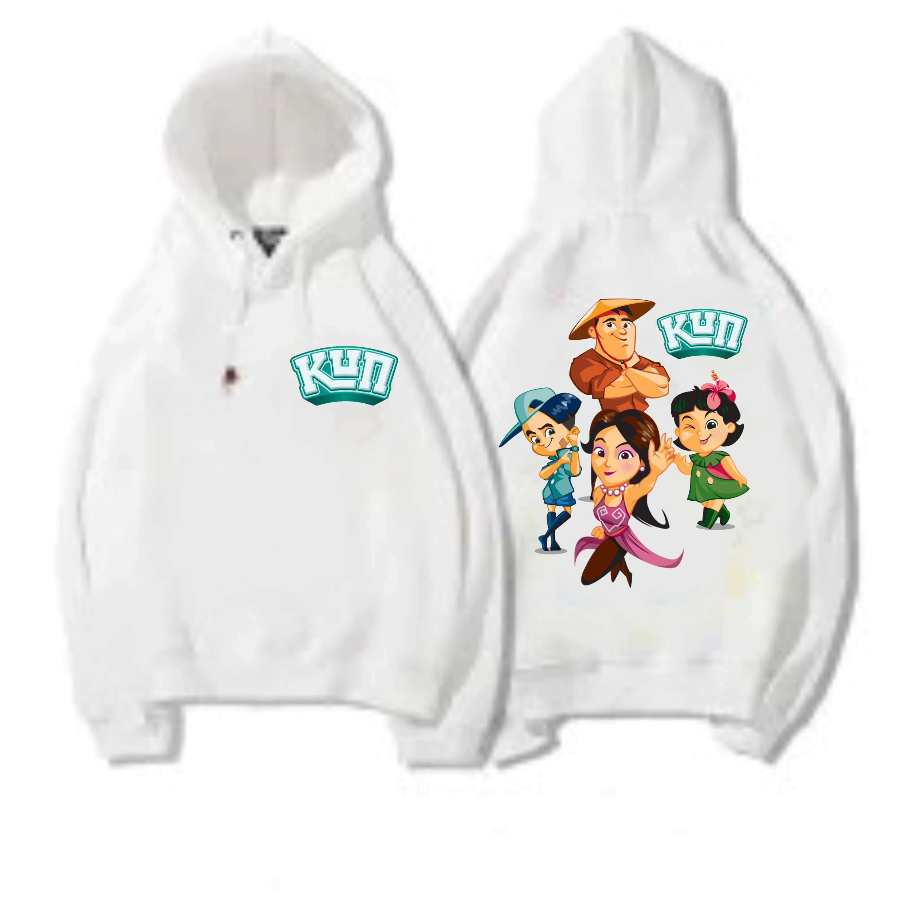[giá sĩ] Áo HOODIE GIA ĐÌNH KUN in 2 mặt cho trẻ e bé trai bé gái chất xịn -đẹp