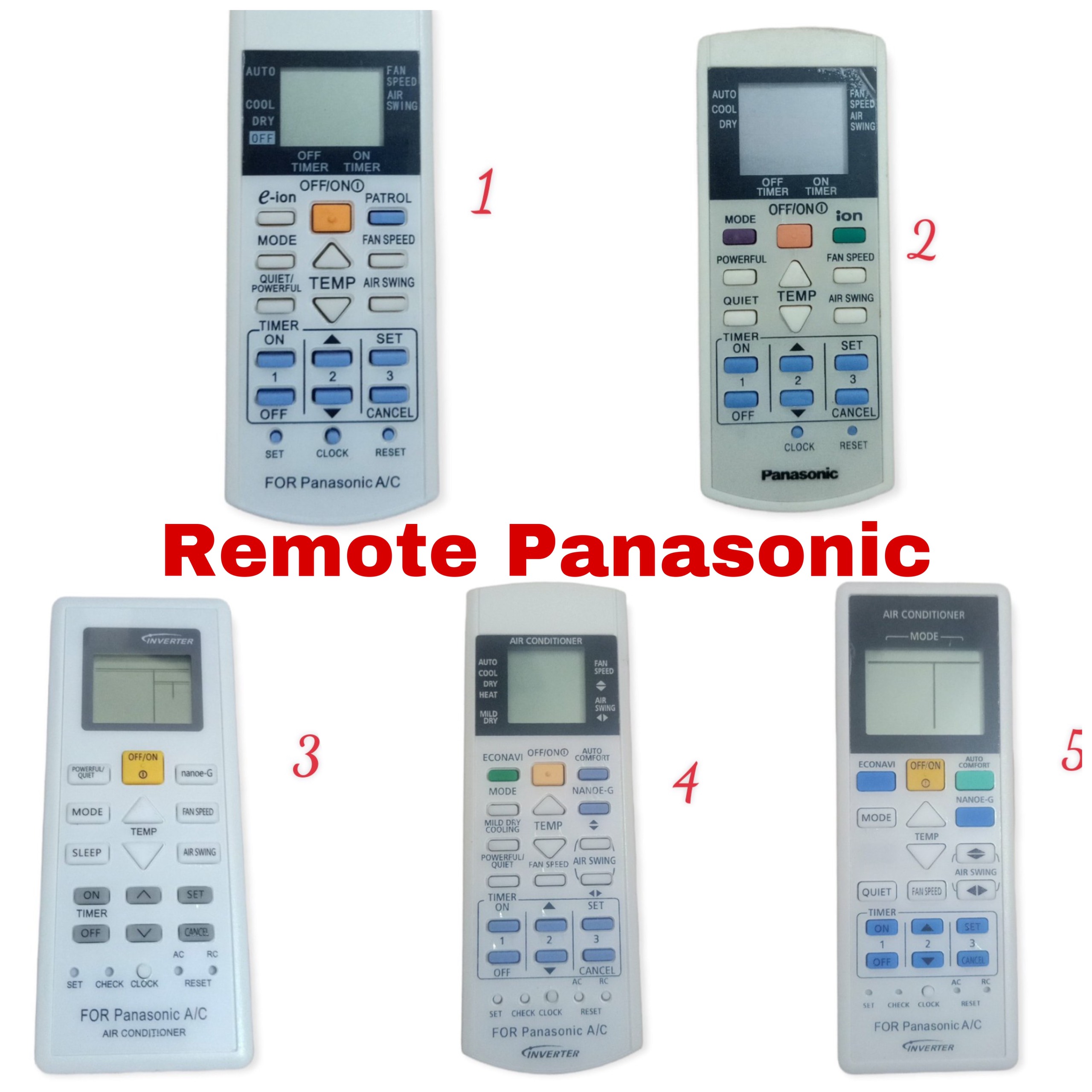 Điều khiển máy lạnh Panasonic nhiều loại ( tặng cặp pin ) / Remote máy lạnh Panasonic