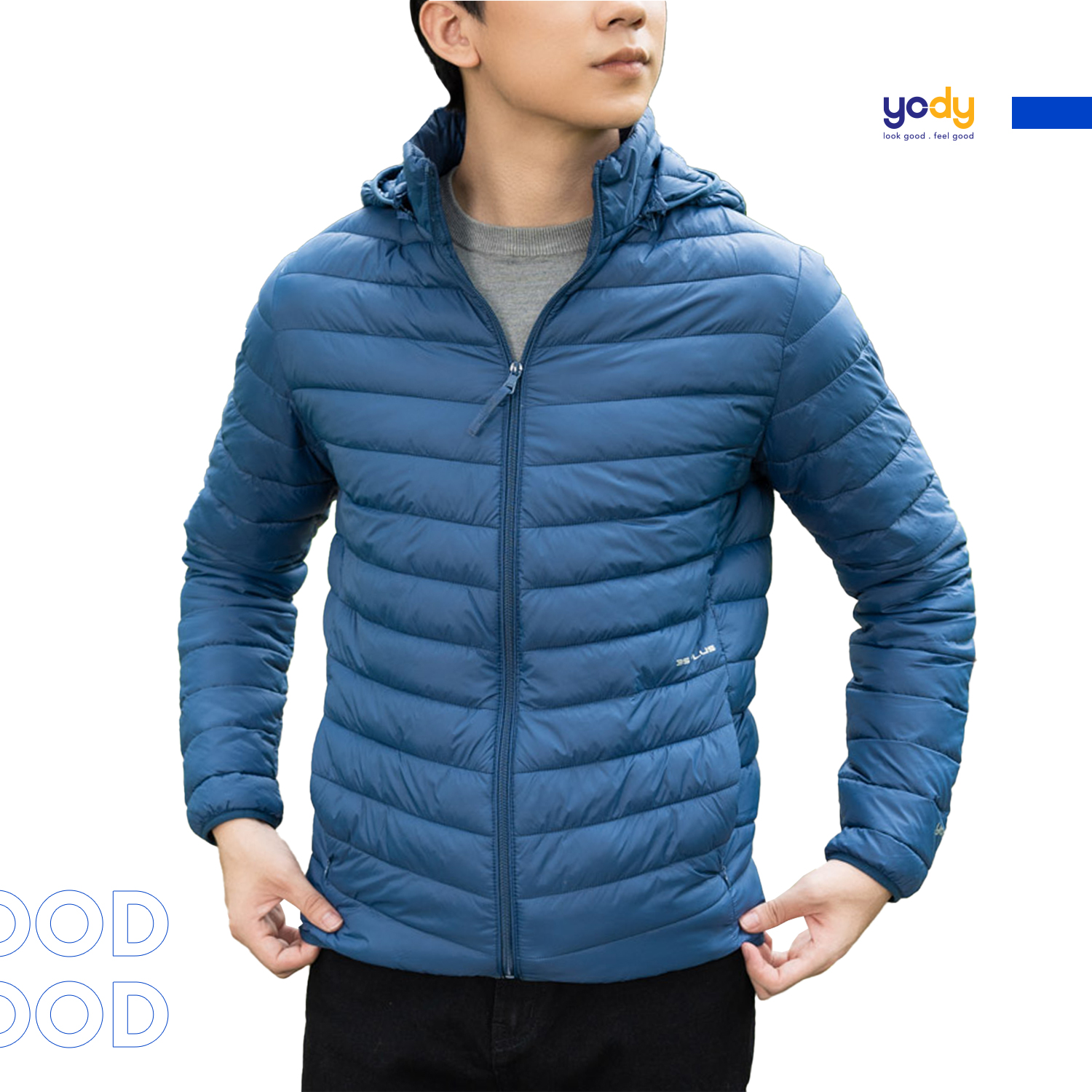 Áo Khoác Phao Nhẹ Nam YODY 3S PLUS Trượt nước, Siêu gọn, Siêu ấm, Có Mũ, Bo Chun Thời Trang Chính Hãng PHM5017