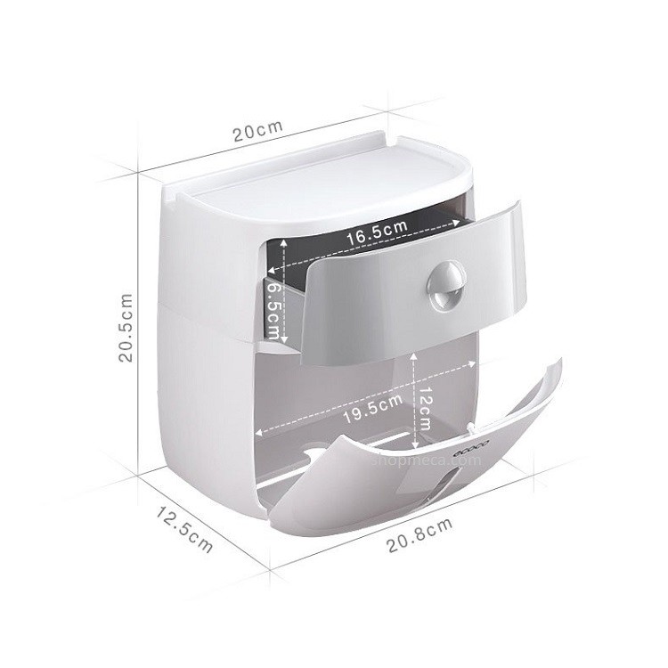 Hộp đựng giấy vệ sinh 2in1 Ecoco, hàng cao cấp