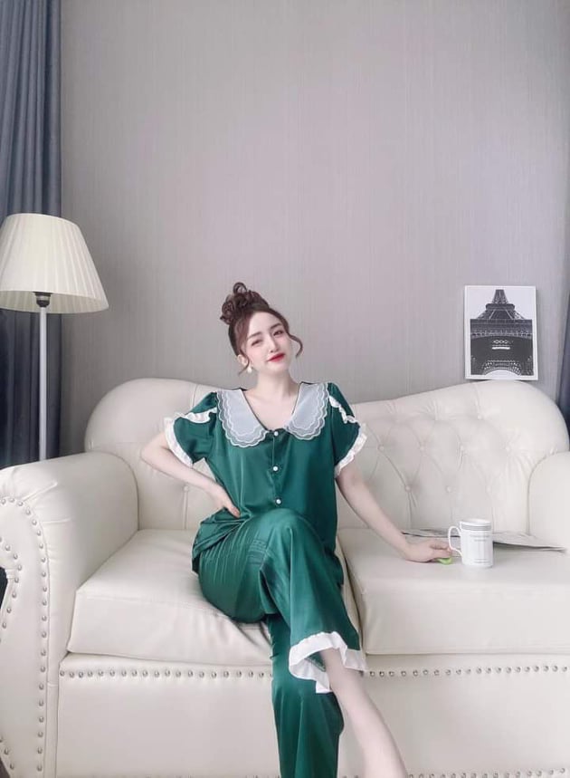 Bộ pijama satin cổ lá cao cấp 40-60kg