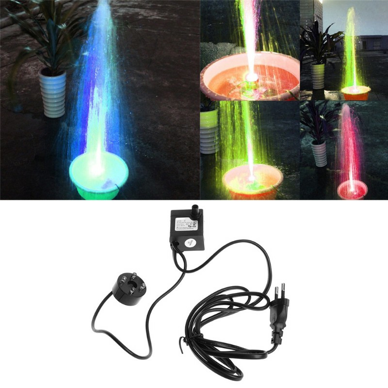 Máy bơm chìm 3w kèm 4 bóng led nhiều màu + 05 m dây 8 li .