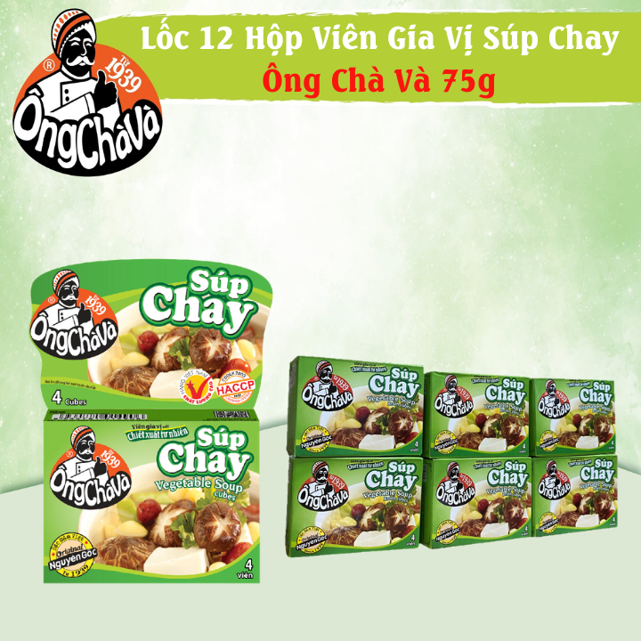 12 boxes of ong cha va vegetable soup cubes 75g