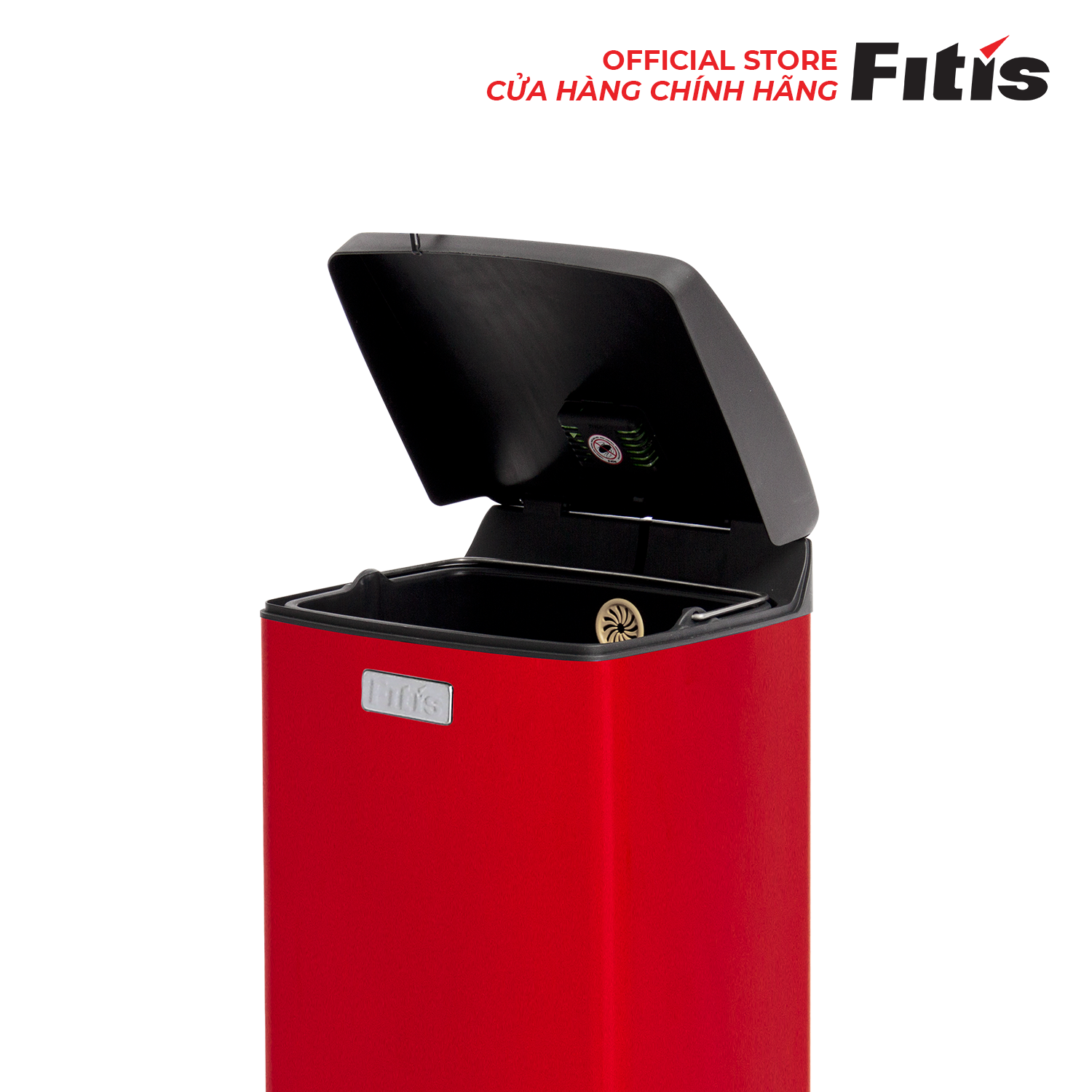 Thùng Rác Fitis Premium - Vuông Đạp Thấp (15L)