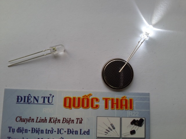 Combo 10 led siêu sáng trong màu trắng 5mm