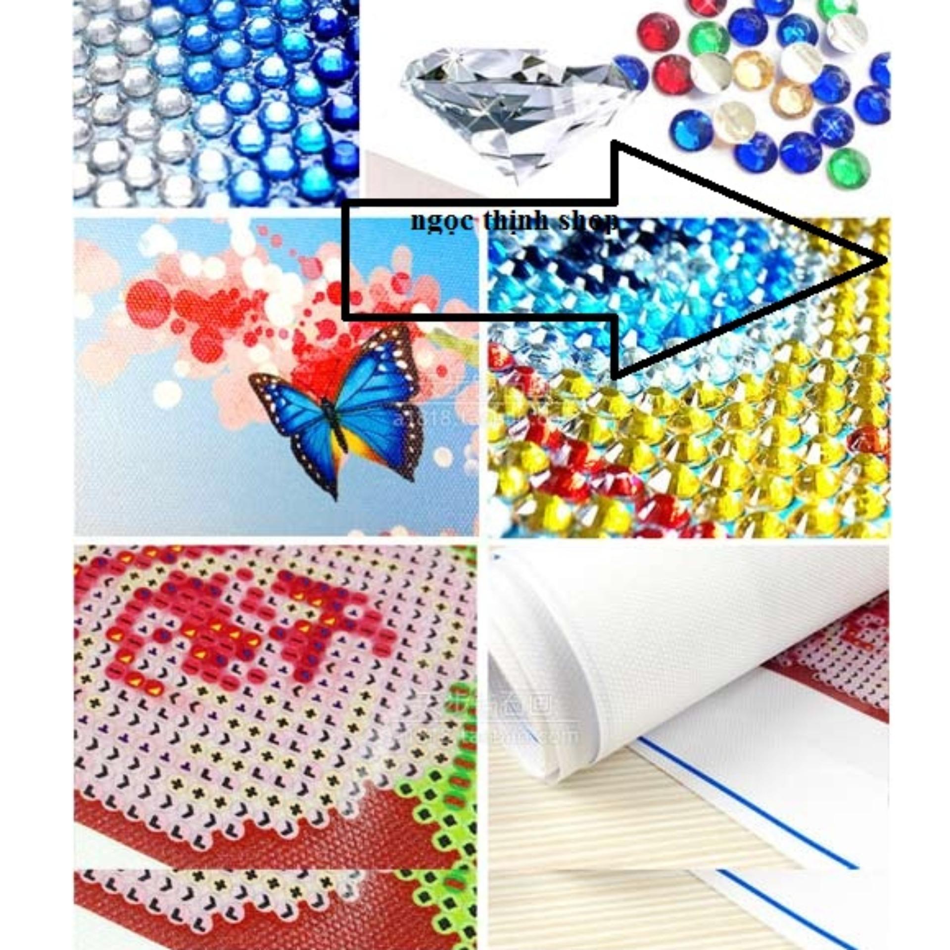 Tranh đính đá cao cấp Bình Hoa Y8180