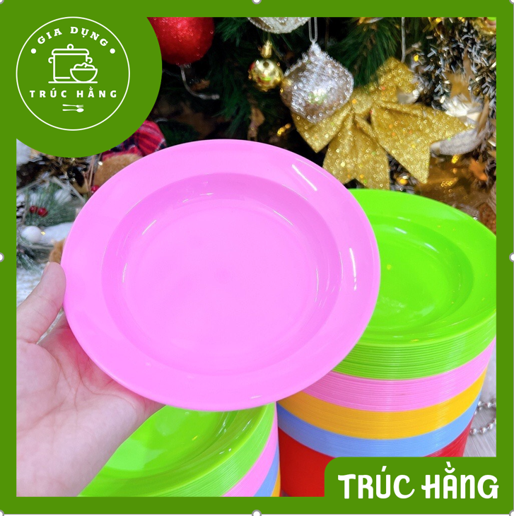 Dĩa tròn nhựa dẻo đủ size nhiều màu
