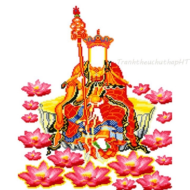 Tranh đính đá Phật Địa Tạng Vương 50x65cm