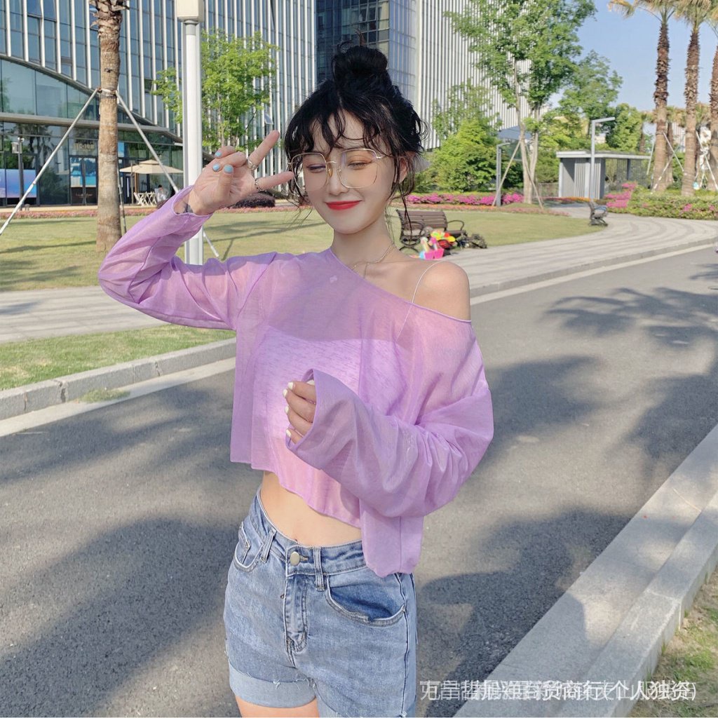 Áo tay dài croptop cổ thuyền