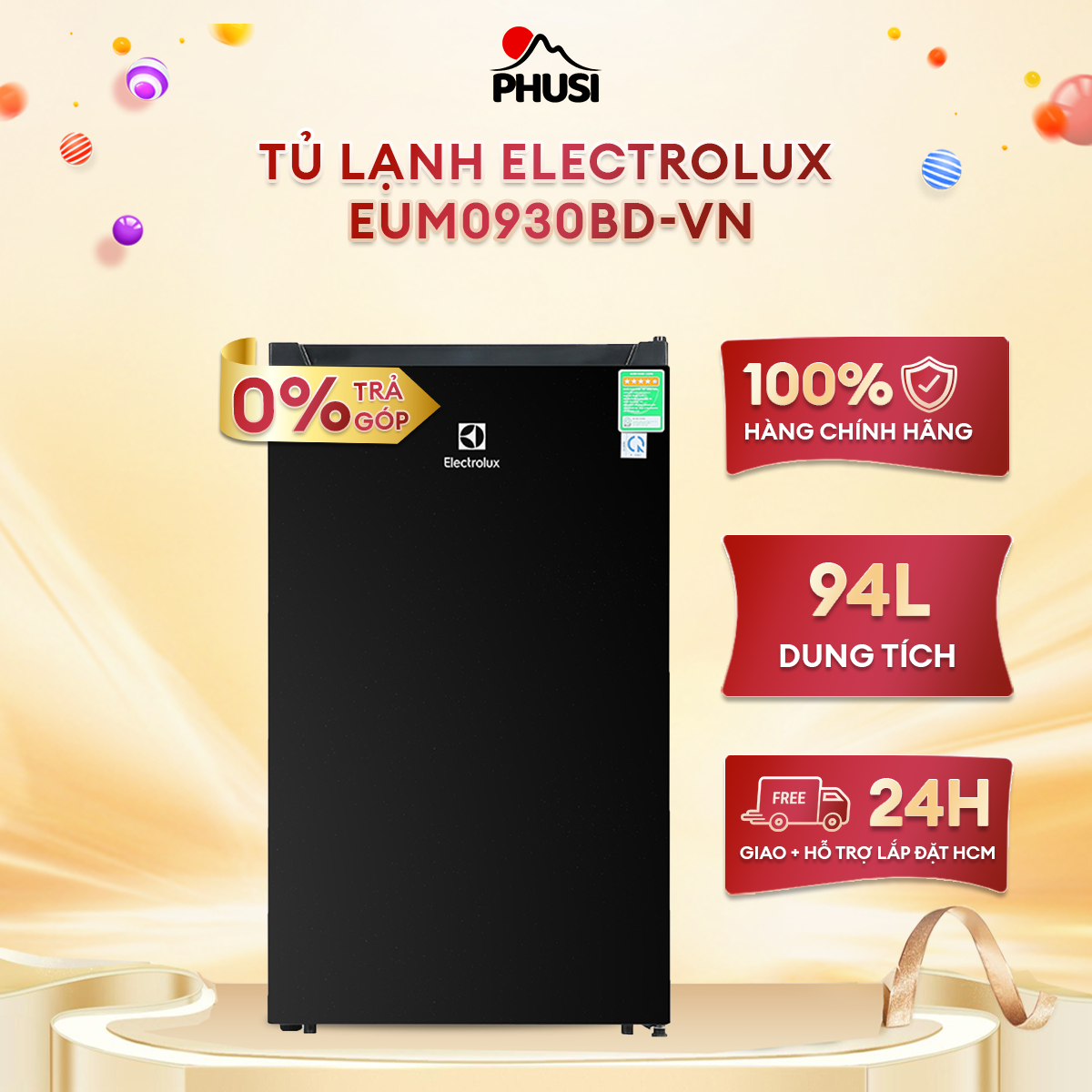 Tủ lạnh electrolux 94 lít eum0930bd-vn - hàng chính hãng]