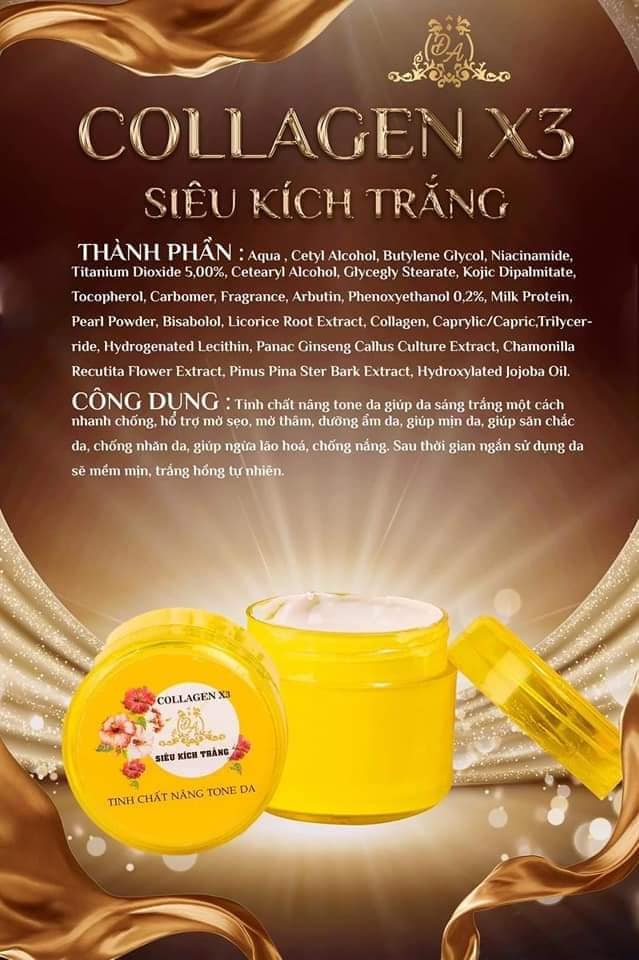 kích trắng collagen x3