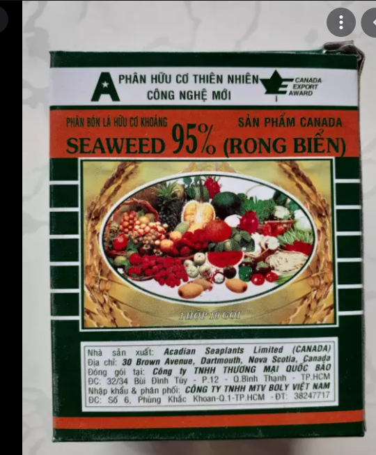 Phân bón lá hữu cơ khoáng seaweed 95% rong biển