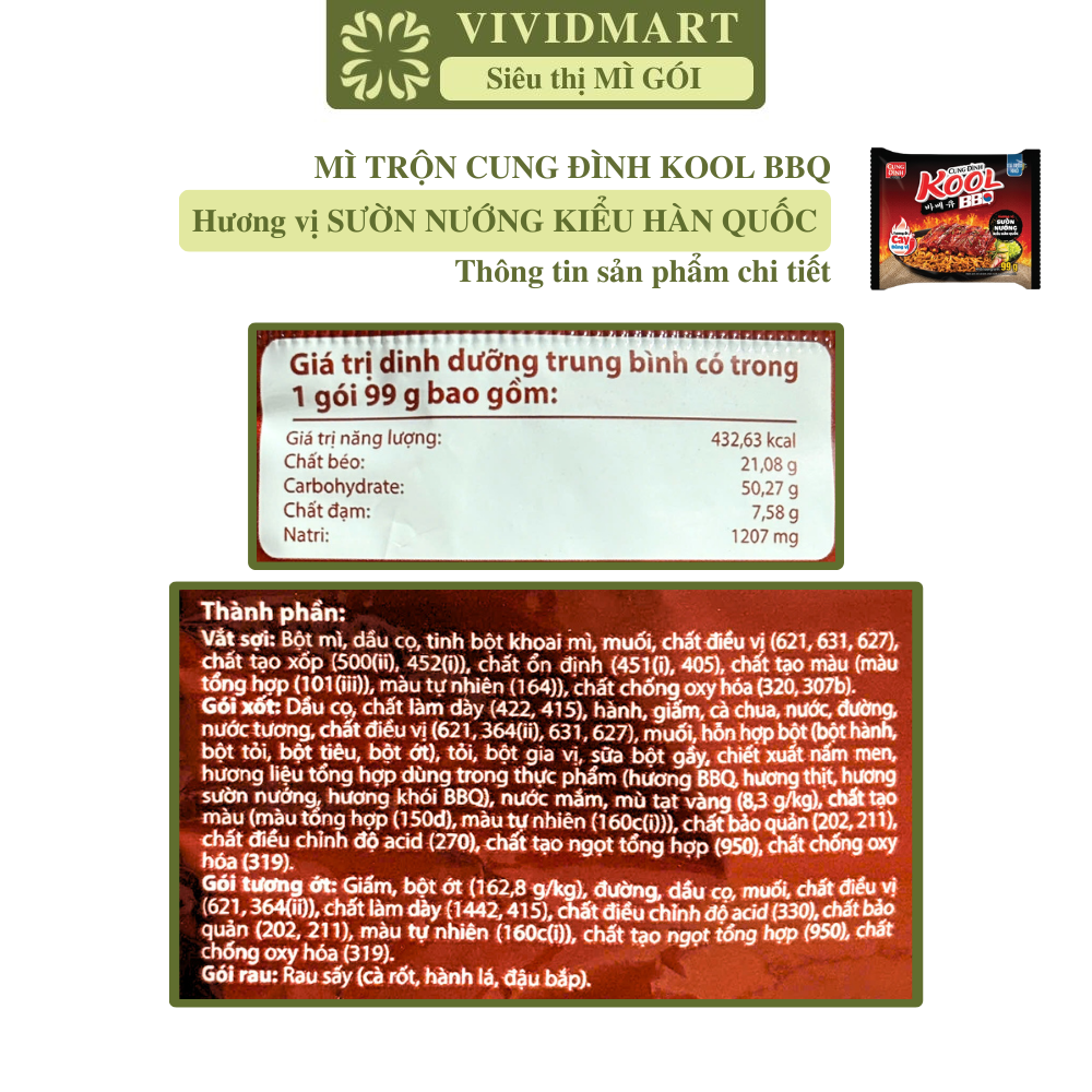 [1 PACKAGE] - AFOTECH - CUNG DINH KOOL INSTANT NOODLES WITH 3 FLAVOURS: SPAGHETTI WITH BEEF TOMATO SAUCE, KOREAN-STYLE BBQ GRILLED RIBS, SINGAPORED-STYLE SHRIMP & SALTED EGGS (90-105G/PACKAGE)