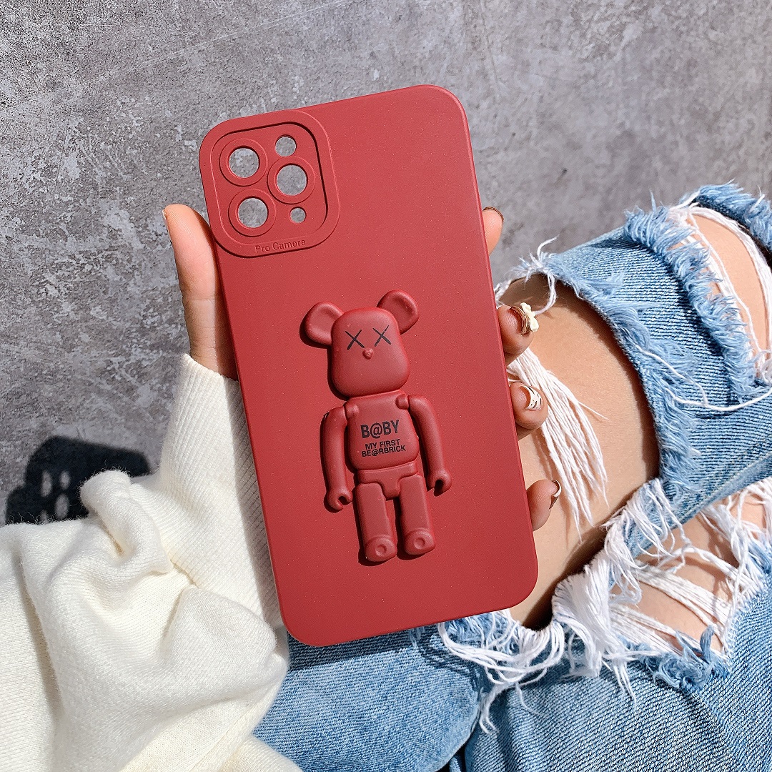 Ốp Lưng Basic Camera Nổi - Mẫu B@BY BE@RBRICK 2 ( Kèm Giá Đỡ Hình Gấu )