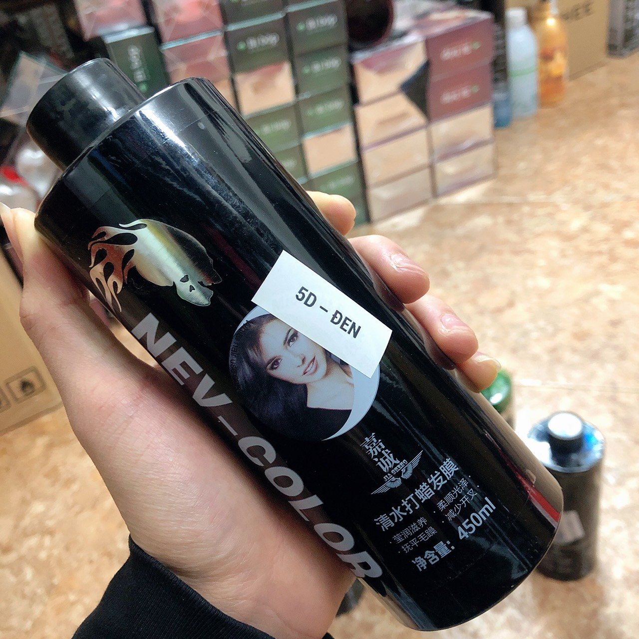 Nhuộm tóc phủ bóng Hàn Quốc 5D màu đen 450ml