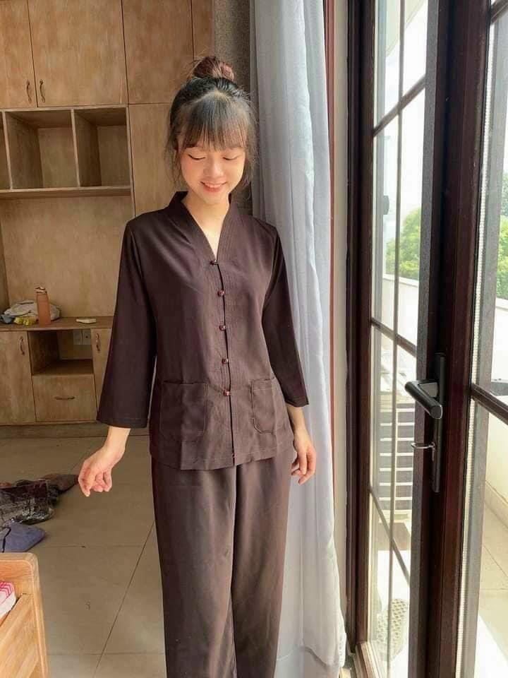 Đồ Lam Đi Chùa Bà lai thêu