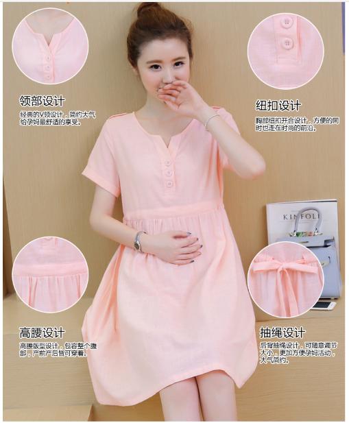 Váy Bầu Cột Dây Dáng Xinh Hàng Qc Pms H04151 - Mixasale
