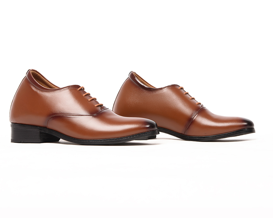[8cm] shoes height increasing Men T&TRA S1012 Brown cowhide