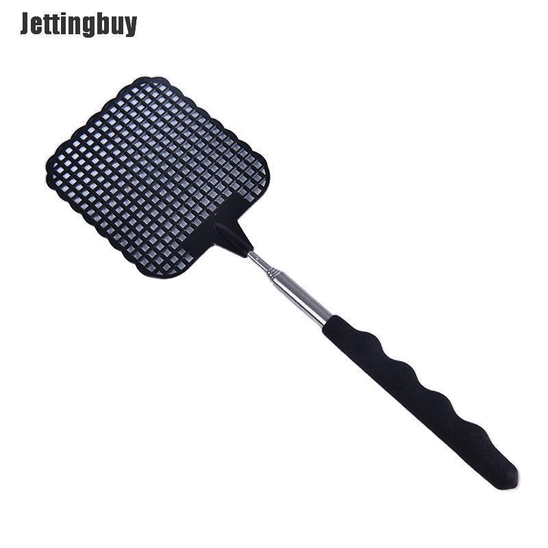 Jettingbuy Fly Swatters Extendable Prevent Pest Mosquito Tools Flies Trap Retractable Black Int: One size